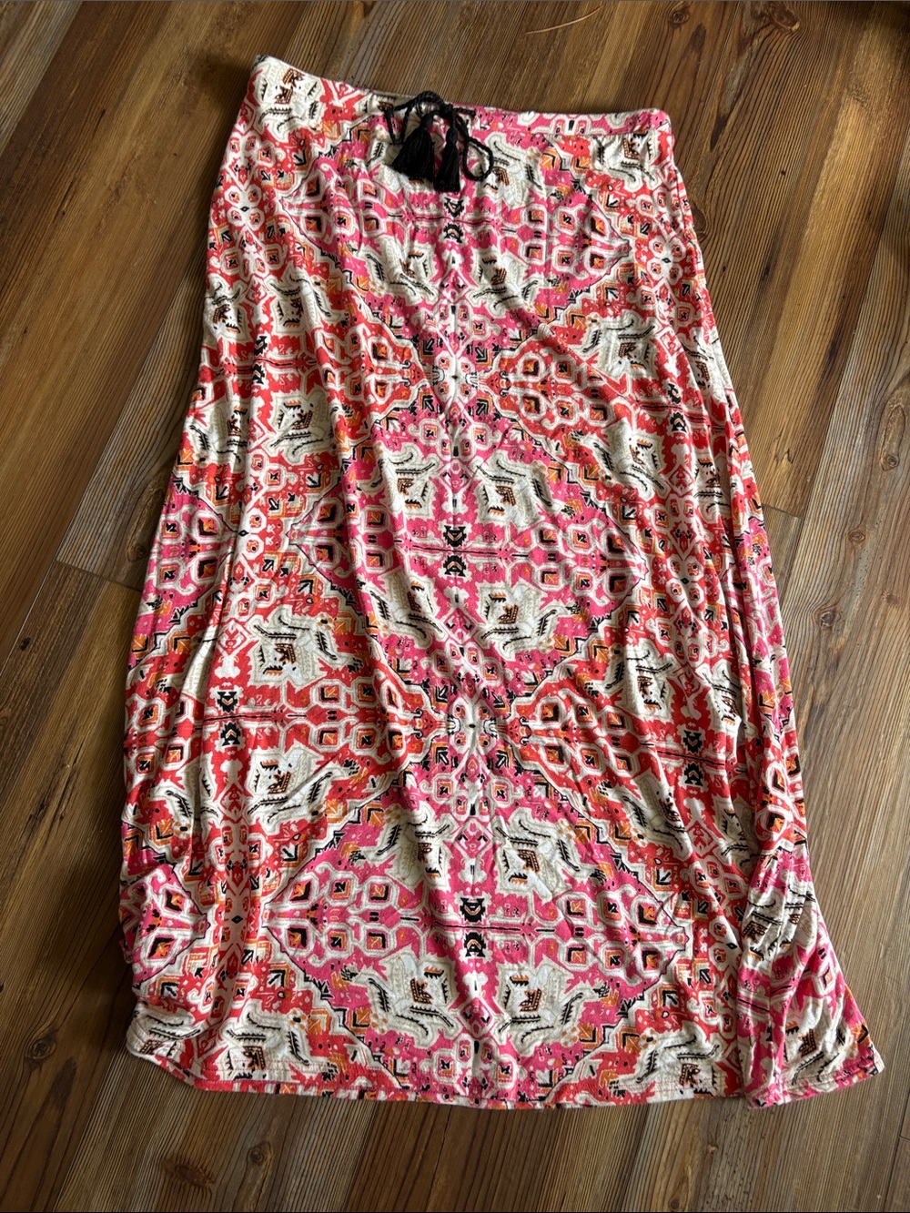 J. Jill Pink and Coral Patterned Maxi Skirt